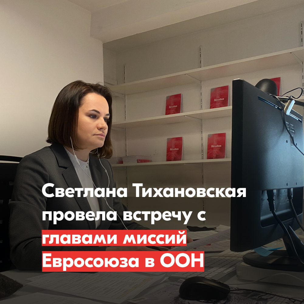 Светлана Тихановская провела встречу с главами миссий Евросоюза в ООН0