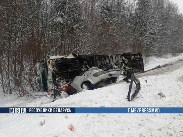 Туристический автобус с россиянами улетел в кювет и опрокинулся на трассе М8