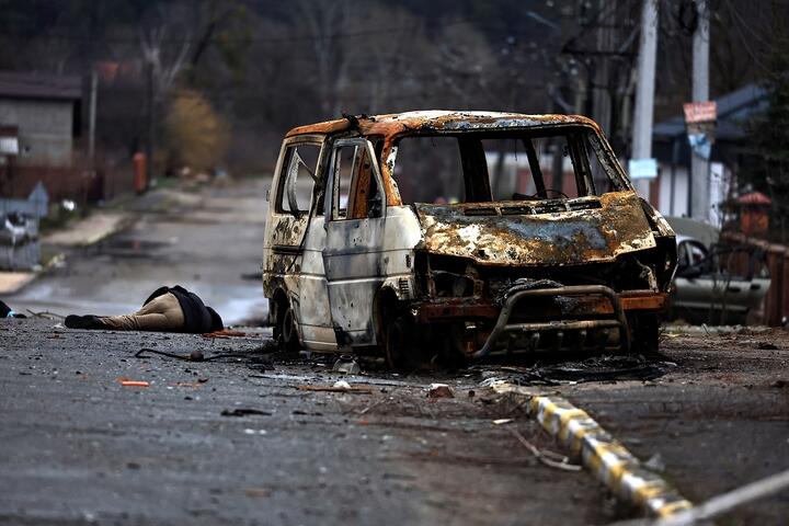 Тела погибших в городе Буча. Фото: Reuters