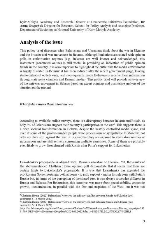 Что думают беларусы и украинцы о войне и более широком Антивоенном Движении в регионе? Аналитика3
