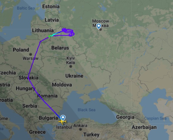 Данные сервиса Flightradar24