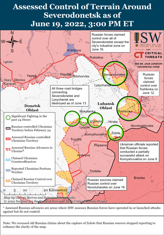 Актуальные карты боевых действий в Украине / ISW