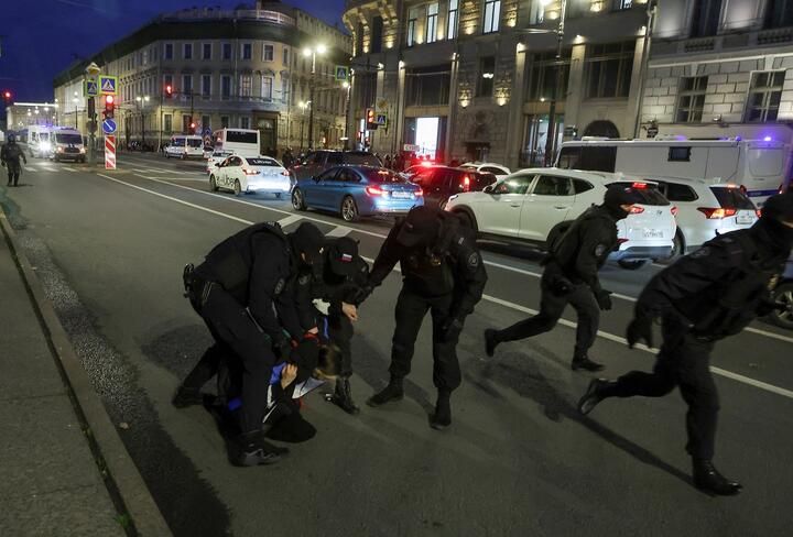 Задержания на акции против мобилизации. 21 сентября 2022 года, Москва. Фото: Reuters