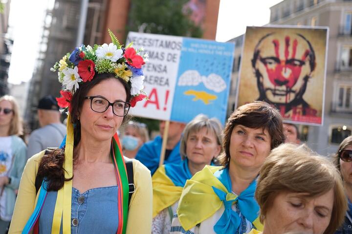 Протест против войны в Украине. 16 октября 2022, Мадрид. Фото: Reuters