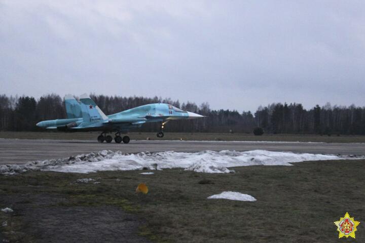 Прибытие Су-34 в Беларусь. Фото: Минобороны Беларуси