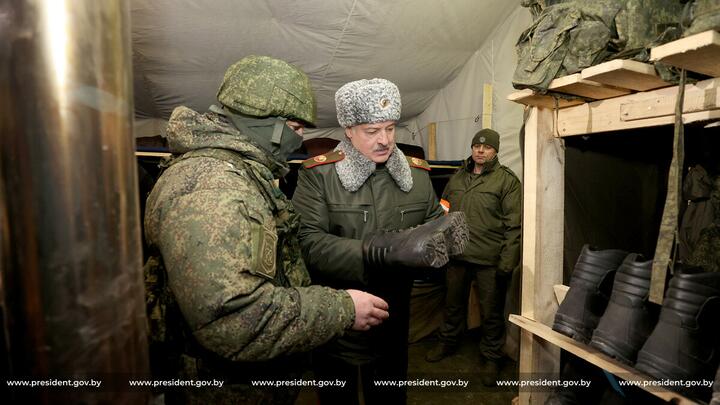 Российские военные из региональной группировки войск Союзного государства на полигоне Обуз-Лесновский, 6 января 2023 года. Фото: пресс-служба Лукашенко