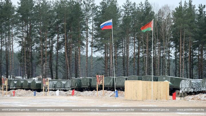 Российские военные из региональной группировки войск Союзного государства на полигоне Обуз-Лесновский, 6 января 2023 года. Фото: пресс-служба Лукашенко