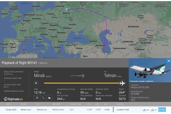 «Был один и больше не будет»: Иран отменил прямые рейсы в Минск, которые обещали дважды в неделю