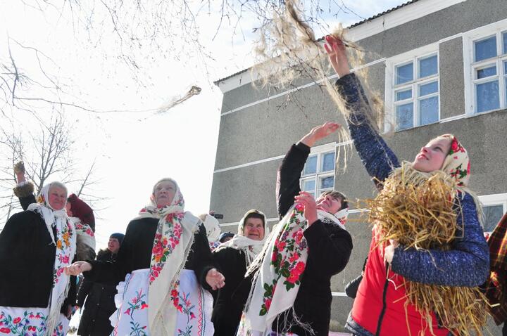 Масленіца ў вёсцы Обчын, Любанскі раён. Люты 2018 года. Фота з архіву суразмоўцы